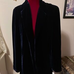 Talbots Black Velvet Dress Coat size10 NWT